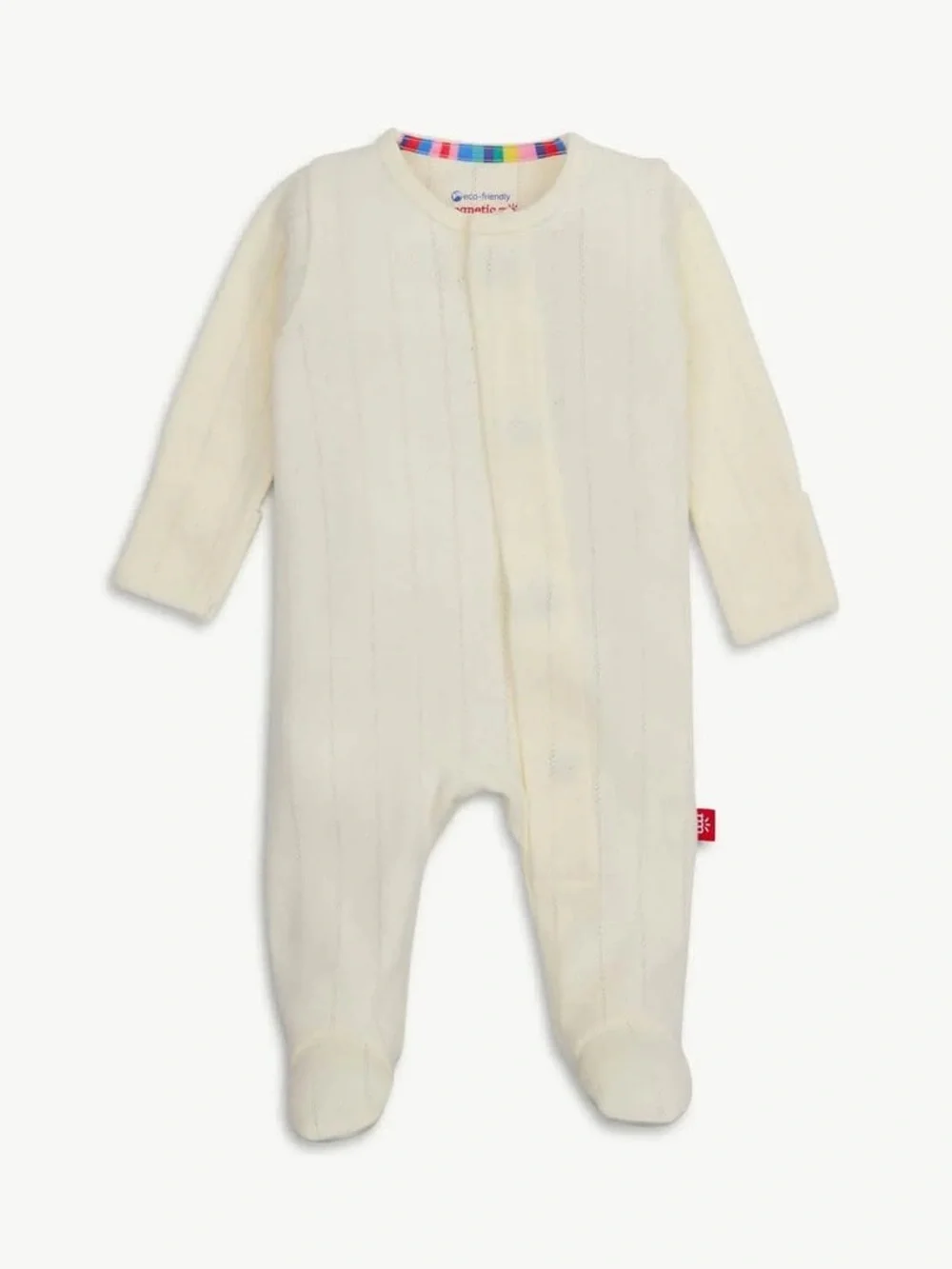 NWT Magnetic Me Organic Cotton LOVE LINES TOFU Pointelle Footie Sleeper 3-6 mos